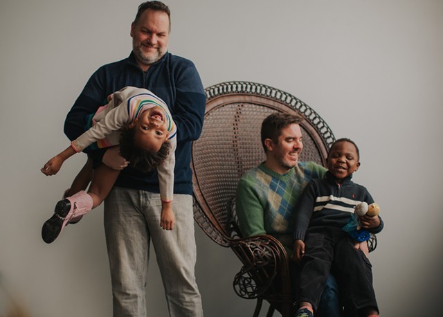 Don Jones (left) and Andrew Kohn and their children - COURTESY