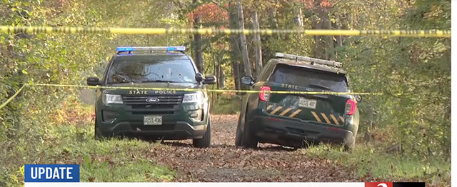 State police on the scene in Castleton on Friday - WCAX/SCREENSHOT