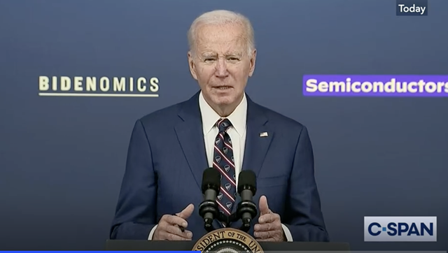 President Joe Biden sporting a Beau Ties necktie at a White House press conference on October 23, 2023. - SCREEN CAPTURE FROM C-SPAN VIDEO