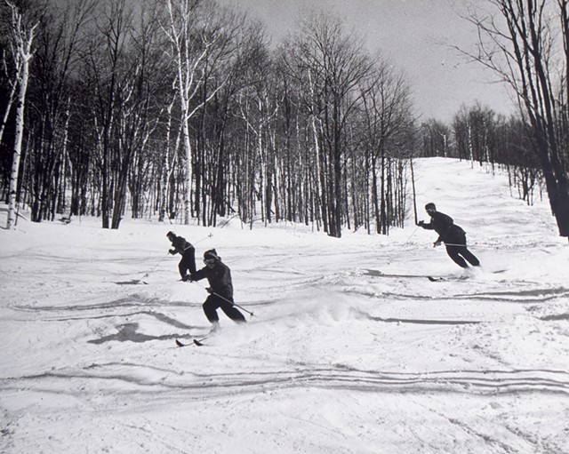 Skiers at Dutch Hill in Heartwellville in the early 1950s - COURTESY