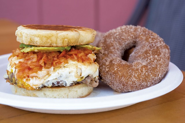 Breakfast sandwich and cider doughnut at Caf&eacute; NOA - FILE: JEB WALLACE-BRODEUR
