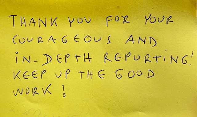A note from a reader - COURTESY