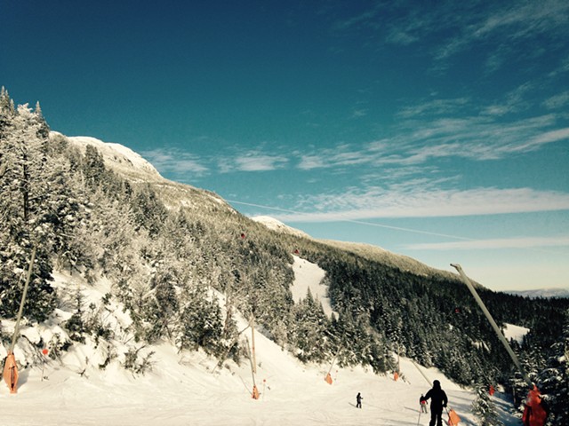 Skiers at Stowe in January - MOLLY WALSH