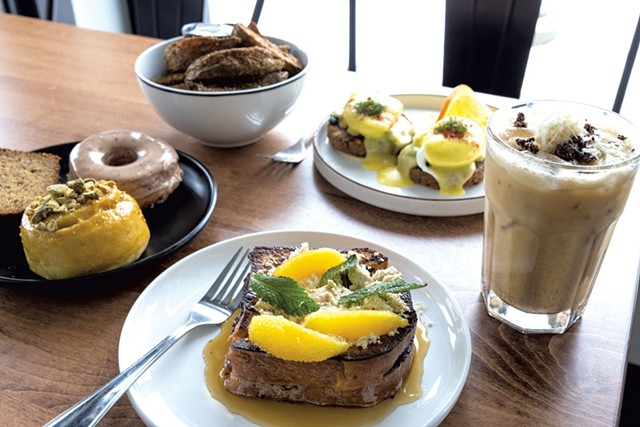 Tahini French toast, pastries, crispy potatoes, falafel eggs Benedict and spiced tahini iced coffee at the Grey Jay - FILE: JAMES BUCK