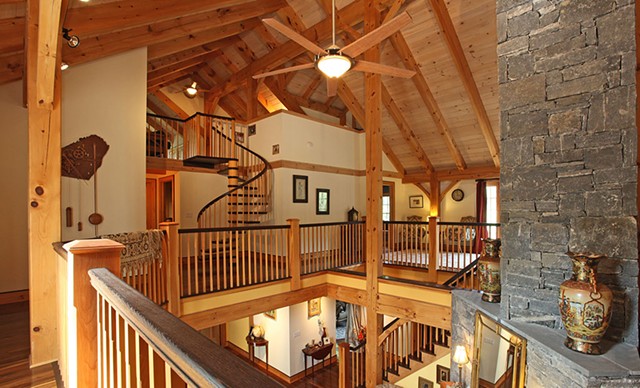 Interior of a home built by Vermont Frames in Litchfield, Conn. - COURTESY