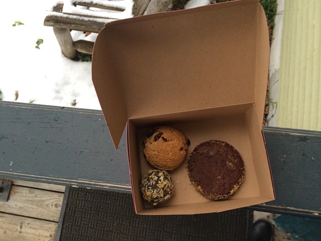 Rum ball, hermit and Black-and-Gold from Sandy's Books & Bakery - JULIA CLANCY