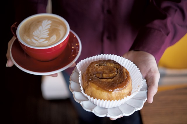 A bun and coffee from Haymaker Bun - FILE: CALEB KENNA