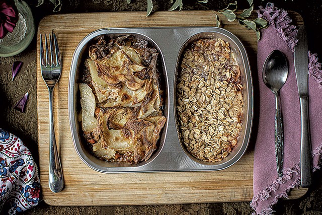 VT Dinner with beef tartiflette and berry-apple crisp - COURTESY OF BARBEE HAUZINGER/OWL'S IRIS PHOTOGRAPHY