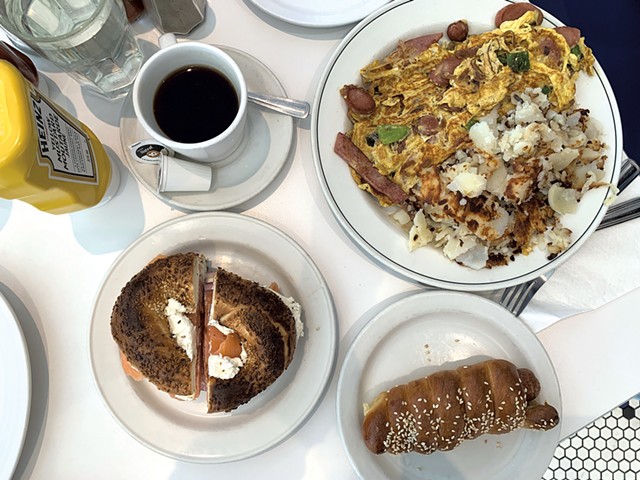 Special bagel sandwich, Mish-Mash omelette and challah dog at Beauty's Luncheonette - MELISSA  PASANEN