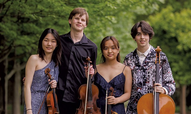 FaMa Quartet, from left: Ella Eom, Jasper Sewell, Julie Kim and Ari Peraza-Webb - COURTESY OF GREEN MOUNTAIN CHAMBER MUSIC FESTIVAL