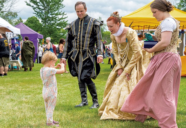The Queen greets a young subject at the Vermont Renaissance Faire - COURTESY OF VERMONT GATHERINGS