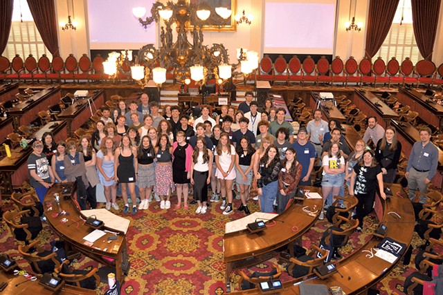 Middle and high school students from six schools gathered in the House chamber - COURTESY OF ANDREW MCCLELLAN