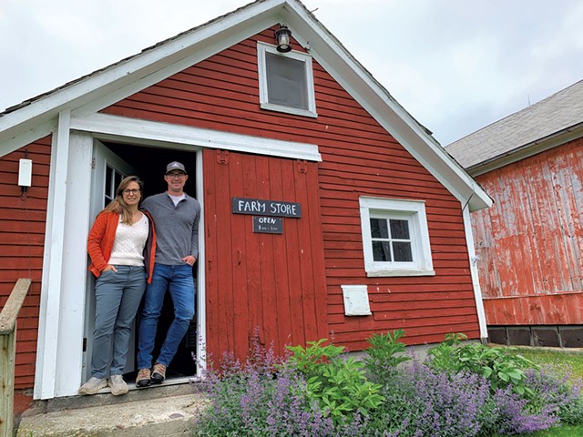 Kate and Seth Leach at the Woodlawn Farm store - MELISSA PASANEN ©️ SEVEN DAYS