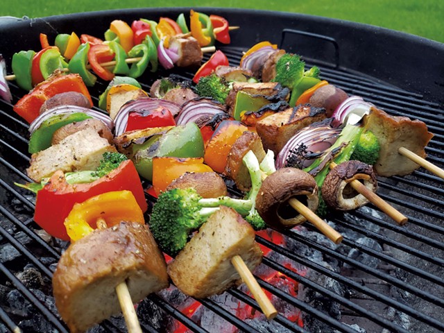 Seitan kebabs on the grill - RACHEL STEARNS