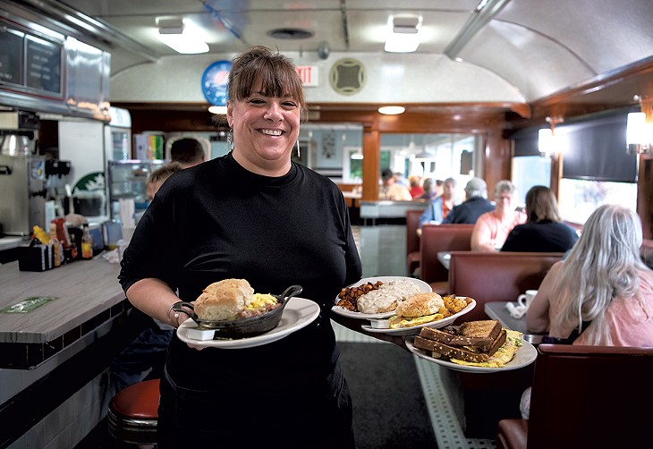 Jill Booska, a 20-year waitress at the Libby's and Athens diners - DARIA BISHOP