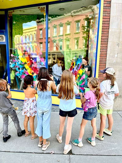 Montpelier's Renewal Project, which filled empty storefronts damaged by the July 2023 flood with community artwork - COURTESY MONICA DIGIOVANNI/MONTPELIER ALIVE