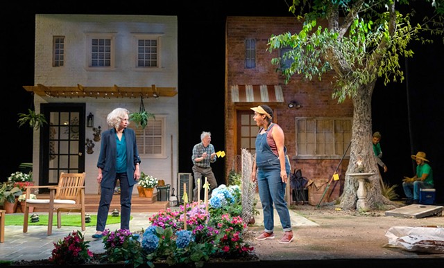 From left: Sally Wingert, Tom Aulino and Mirabel Martinez in Native Gardens - COURTESY OF JOEY MORO