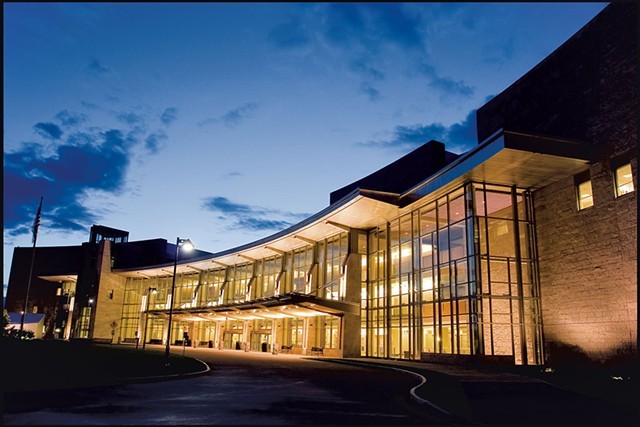 A photo of the front of the University of Vermont Medical Center in Burlington