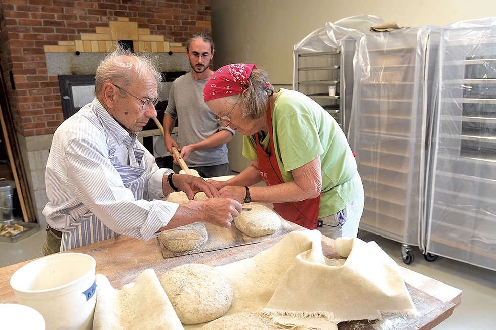 Jules and Helen Rabin teaching at Barre's Rise Up Bakery in 2019