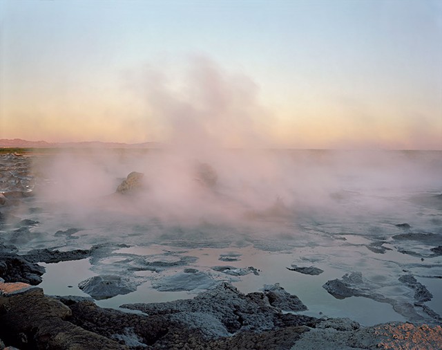 "Geothermal hot springs on the geologically unstable San Andreas Fault, exposed by receding seawater" by Virginia Beahan