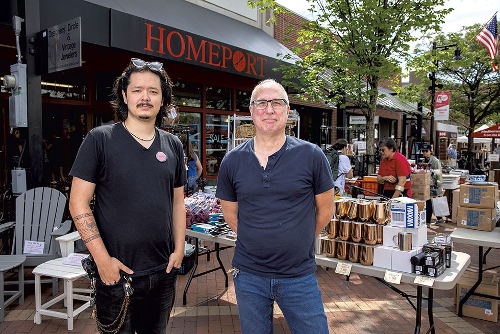 Homeport security guard Connor and owner Mark Bouchett - JAMES BUCK