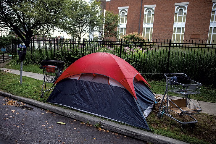 A tent on Buell Street - JAMES BUCK