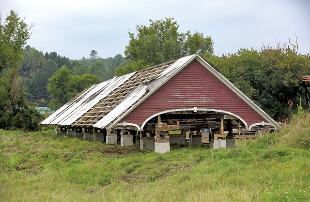 The Sanborn Covered Bridge pieces after being dismantled - STEVE LEGGE