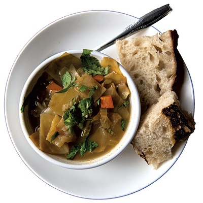 Curried lentil soup with fresh foccacia at Queen City Caf&eacute; - FILE: DARIA BISHOP