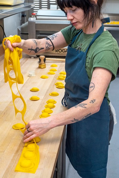 Meaghan Hunt making fresh ravioli - JEB WALLACE-BRODEUR