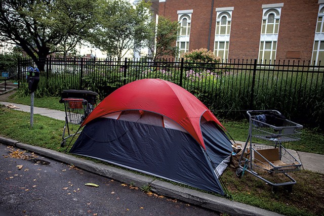 A tent on Buell Street - JAMES BUCK