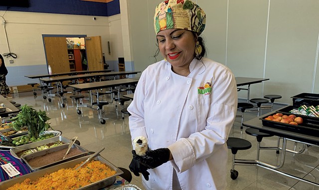 Alejandra Perez catering at Middlebury Union Middle School - MELISSA PASANEN ©️ SEVEN DAYS