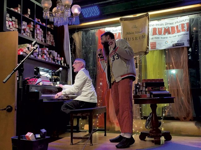 David Fairbanks Ford and Chico Eastridge performing with the player piano at Main Street Museum - MELISSA PASANEN ©️ SEVEN DAYS