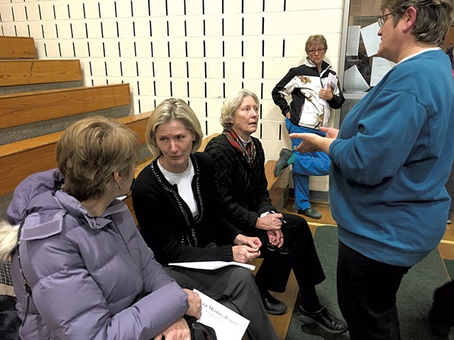Kitty Toll and Jane Kitchel at the Danville town meeting - TERRI HALLENBECK
