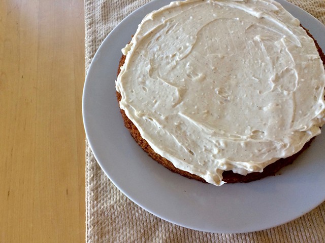 Maple-Carrot-Apple Cake With Spiced Cream Cheese Frosting - SUZANNE PODHAIZER