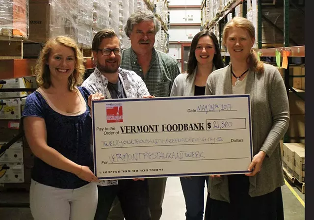 Vermont Restaurant Week Donates $21,380 to the Vermont Foodbank