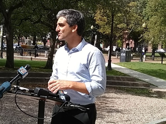 Mayor Miro Weinberger speaks at a press conference Friday. - KATIE JICKLING