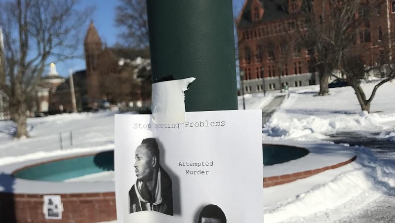 One of the flyers that was posted on the University of Vermont campus