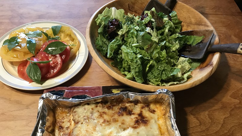 Shelburne Farms lasagna with salad