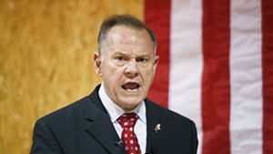 U.S. Senate candidate Roy Moore speaking at a campaign rally in Alabama
