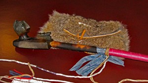 Items given to State of Vermont in 2011: soapstone pipe, fur tobacco pouch, peace wampum belt