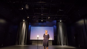Mariah Riggs in the newly redesigned Black Box Theatre
