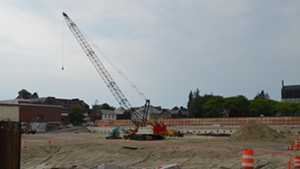 The vacant Burlington Town Center construction site