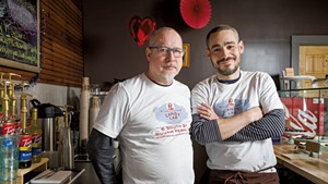 Champlain Islands Candy Lab co-owners Michael McCarver-Reyes (left) and Albert Reyes-McCarver
