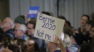 Bernie Sanders supporters at a rally in Concord, N.H.