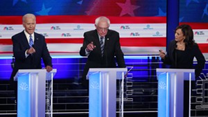Sen. Bernie Sanders at the Democratic presidential debate in Miami
