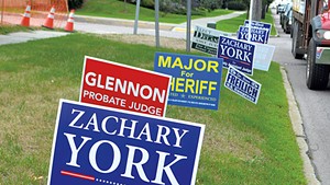 Campaign signs during the 2018 election