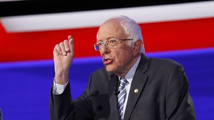 Sen. Bernie Sanders at Tuesday's debate in Ohio