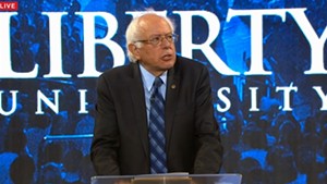 At Liberty University, Sanders Quotes the Bible, Defends Abortion
