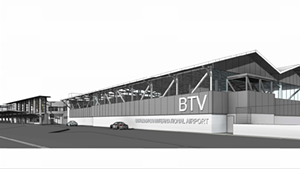 Rendering of expanded terminal at Burlington International Airport
