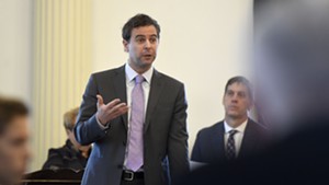 Senate President Pro Tempore Tim Ashe addressing colleagues Tuesday at the Statehouse